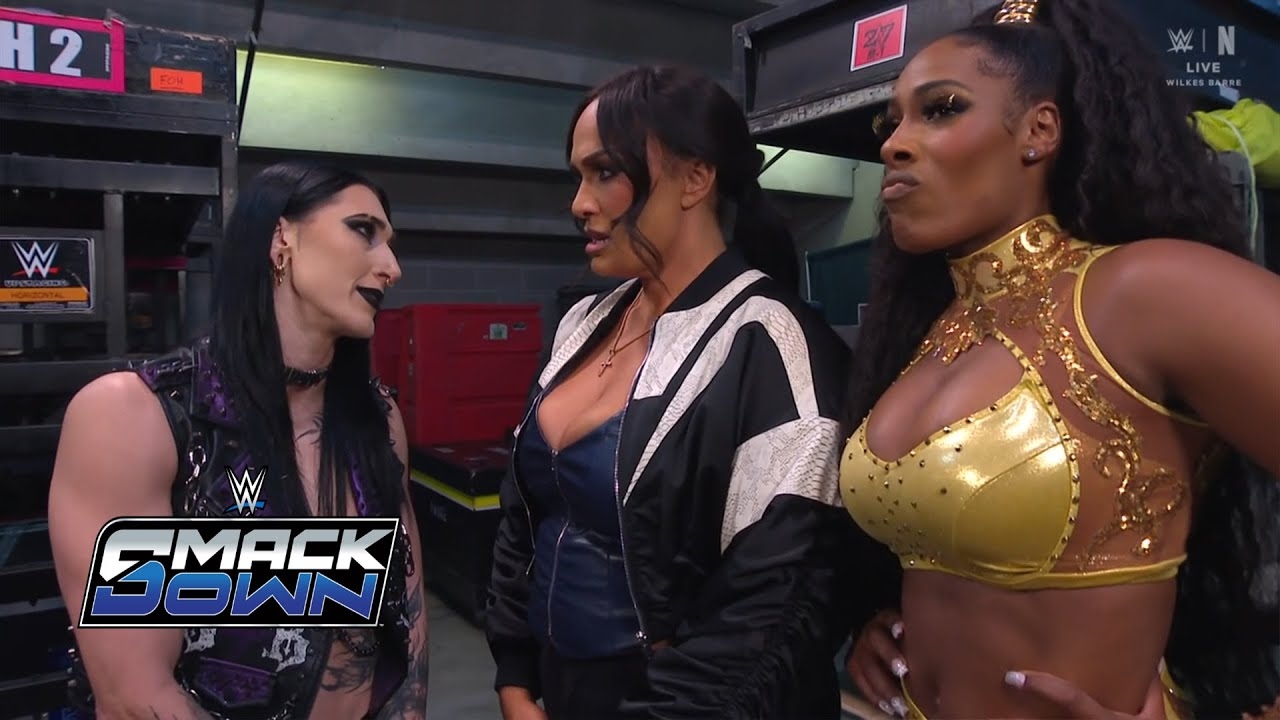 Rhea Ripley Confronts Lash Legend & Nia Jax Backstage on SmackDown!