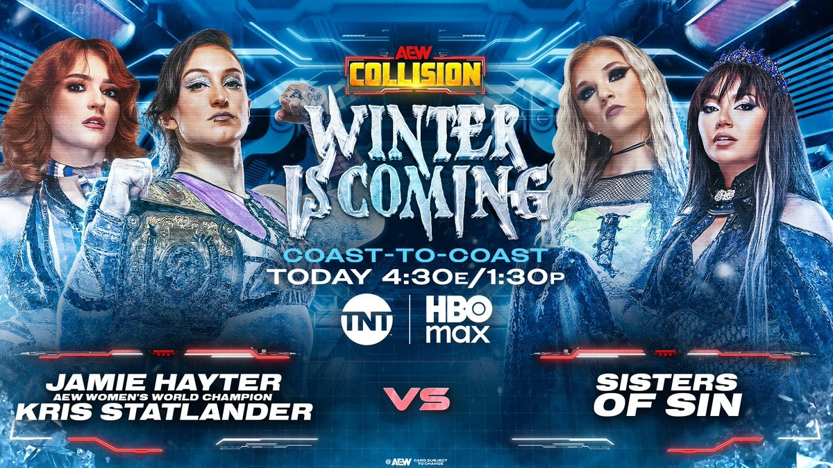 UP NEXT: ❄️Jamie Hayter & Kris Statlander 🆚 ❄️Julia Hart & Skye Blue #AEWCollision