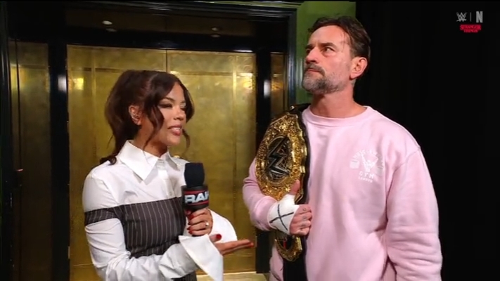 Jackie Redmond backstage interview with World Heavyweight Champion CM Punk  #WWERAW