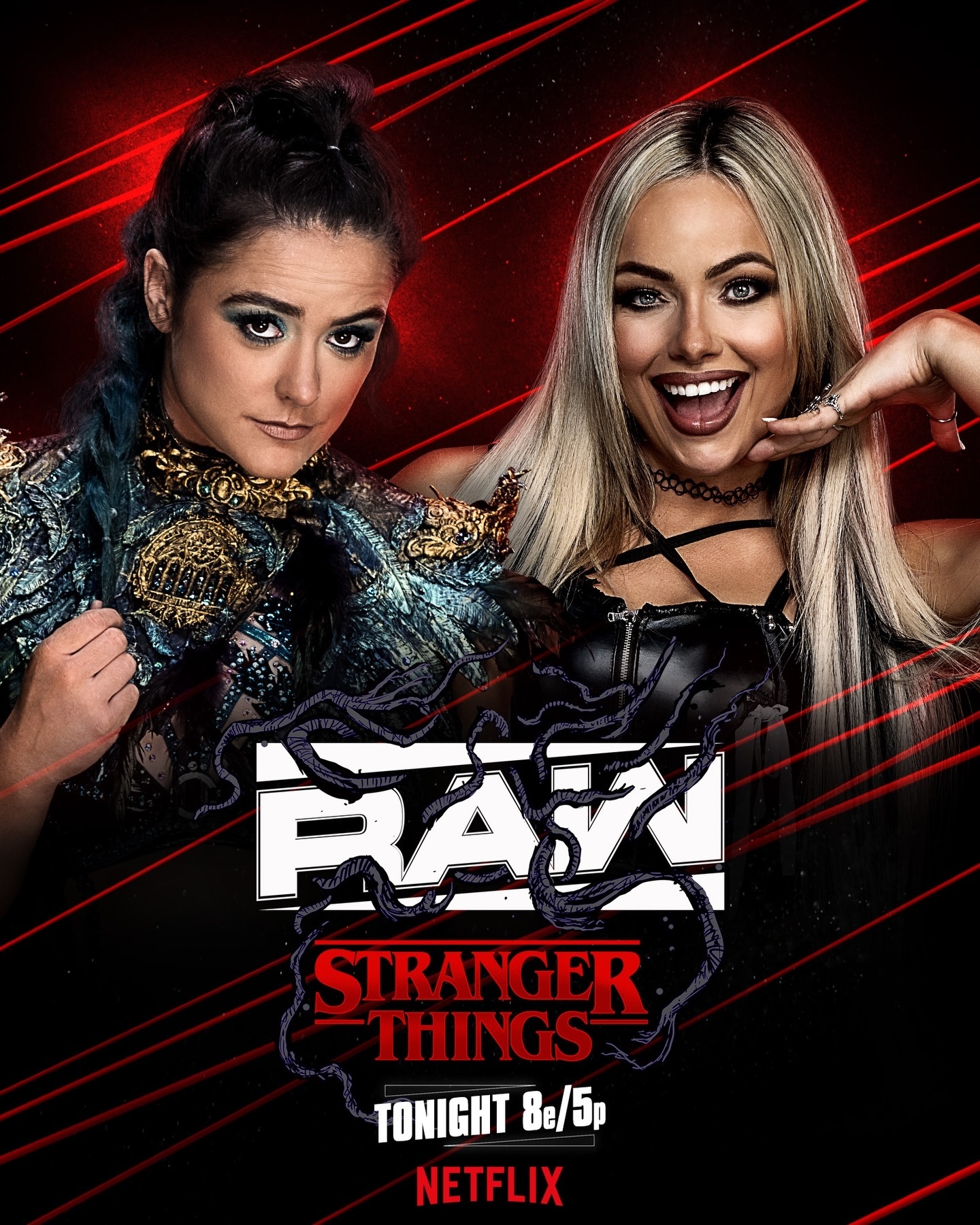 May be an image of poster, costume and text that says 'BИФH" STRANGER THINGS TONIGHT 8e/5p NETFLIX'