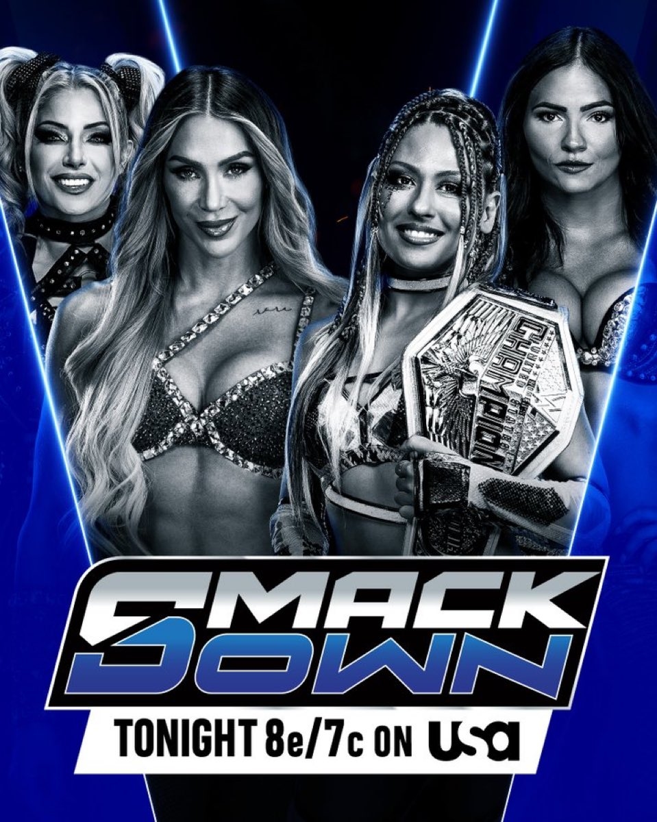 Giulia and Kiana James vs Alexa Bliss and Charlotte Flair tonight on  #SmackDown