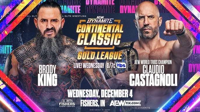 WWE 2K24 Brody King Vs. Claudio Castagnoli | Continental Classic Gold  League | AEW Dynamite 12/4/24 - YouTube