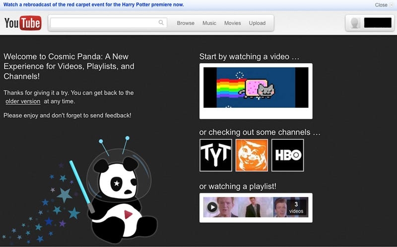 YouTube Tests New Design With Cosmic Panda - Business Insider