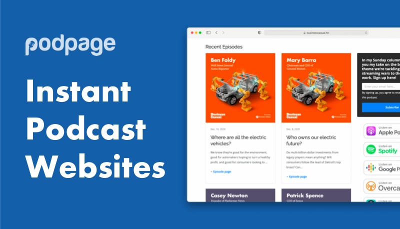 Build a beautiful podcast website in 5 minutes - Website builder for  podcasters | Podpage