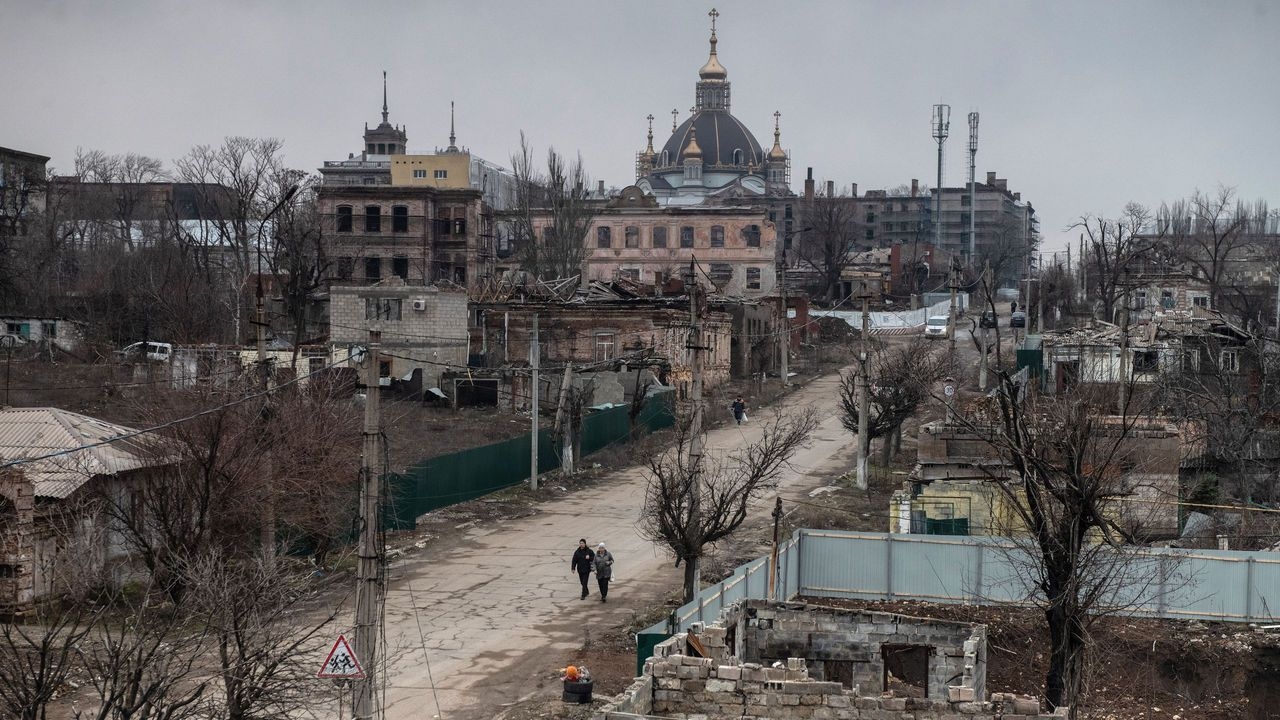 Views of Mariupol. The historical center of Mariupol is Primorsky district. 13.02.2024 Donetsk region, Mariupol.