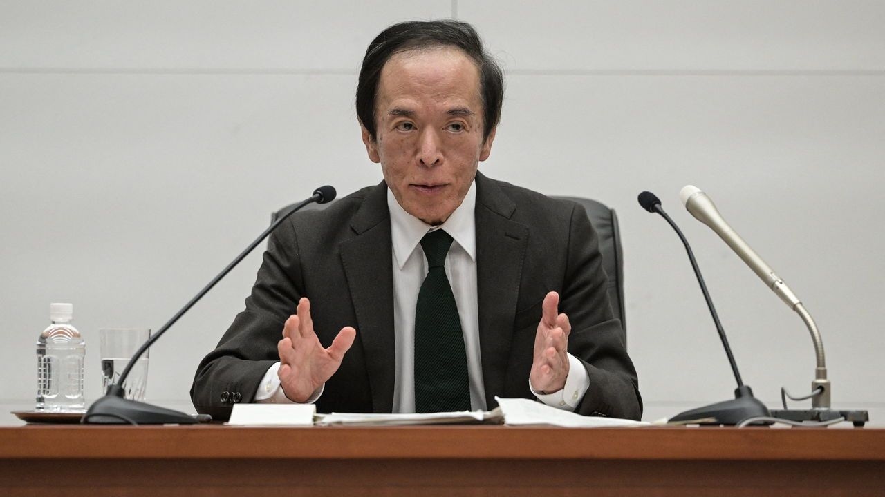 Bank of Japan governor Kazuo Ueda speaks during a press conference after a two-day monetary policy meeting on March 19th 2024