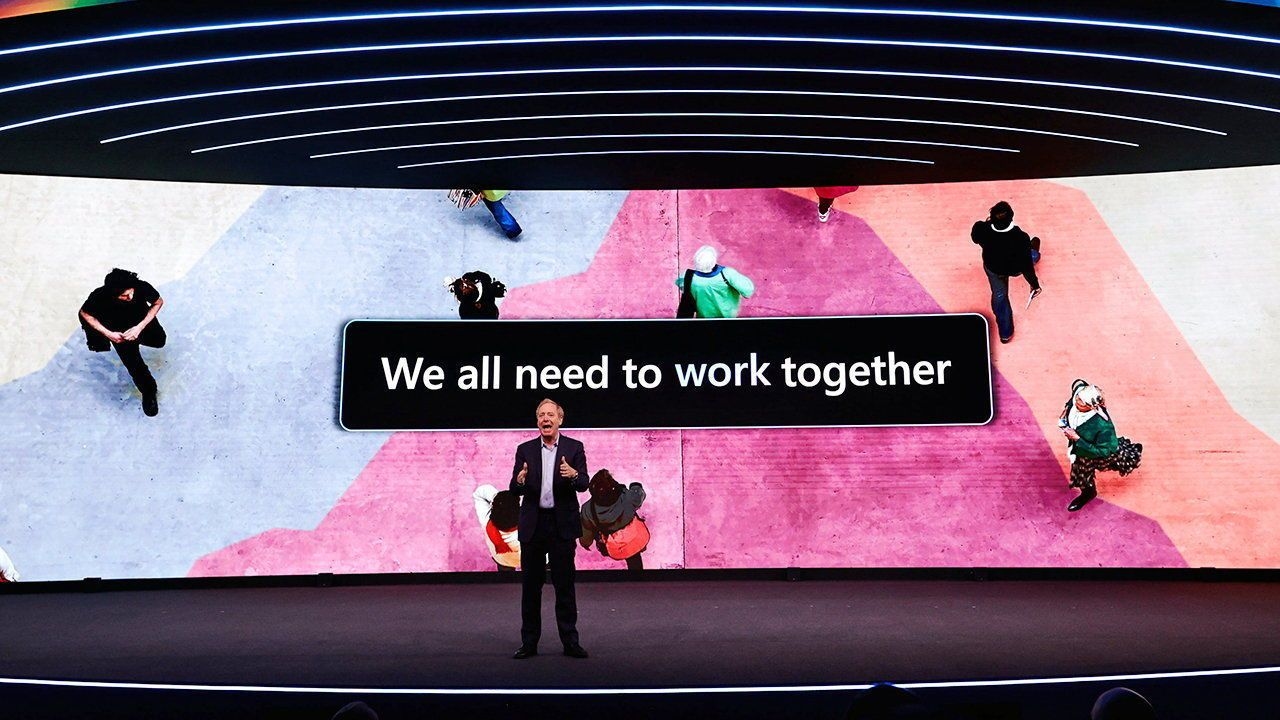 Brad Smith, president of Microsoft, is speaking at the ‘‘New Strategies for a New Era’‘ keynote