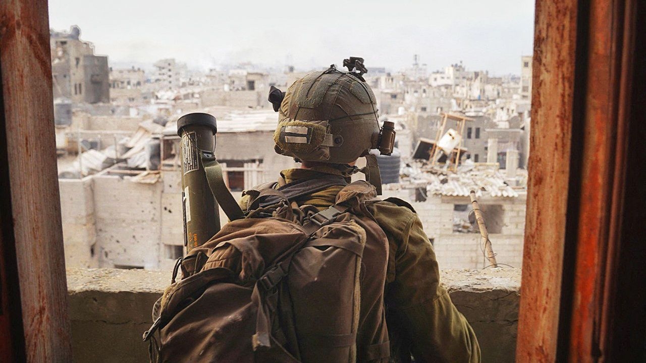 An Israeli soldier operates in the Gaza Strip