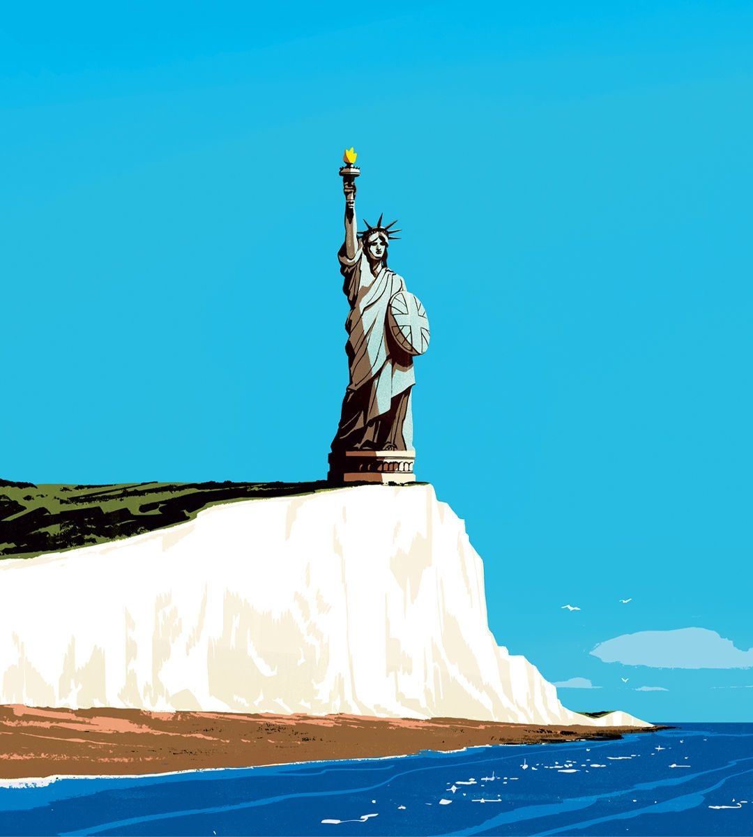 The Statue of Liberty on the White Cliffs of Dover