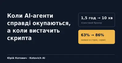 Коли AI-агенти справді окупаються в бізнесі, а коли вистачить скрипта - на we.ua
