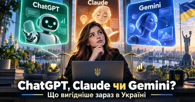 ChatGPT, Claude і Gemini, що вигідніше в Україні - на we.ua