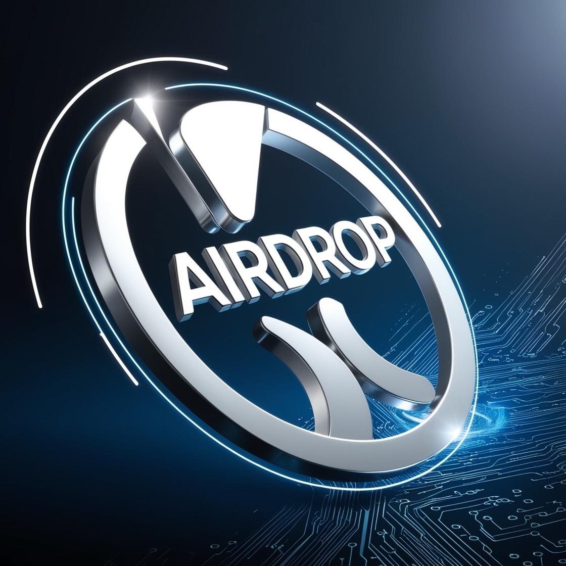 A futuristic, high-contrast illustration of a stylized airdrop icon, comprised of sleek, metallic lines and curved shapes, surrounded by a halo of light, set against a dark, gradient blue background that evokes a sense of digital technology and innovative finance, with the crypto token TON prominently displayed in bold, 3D white lettering, sporting a modern, sans-serif font with clean lines and sharp edges, as if suspended in mid-air, with subtle, wispy strands of code and circuit board patterns subtly integrated into the design, giving the impression of a cutting-edge, hi-tech transaction taking place.