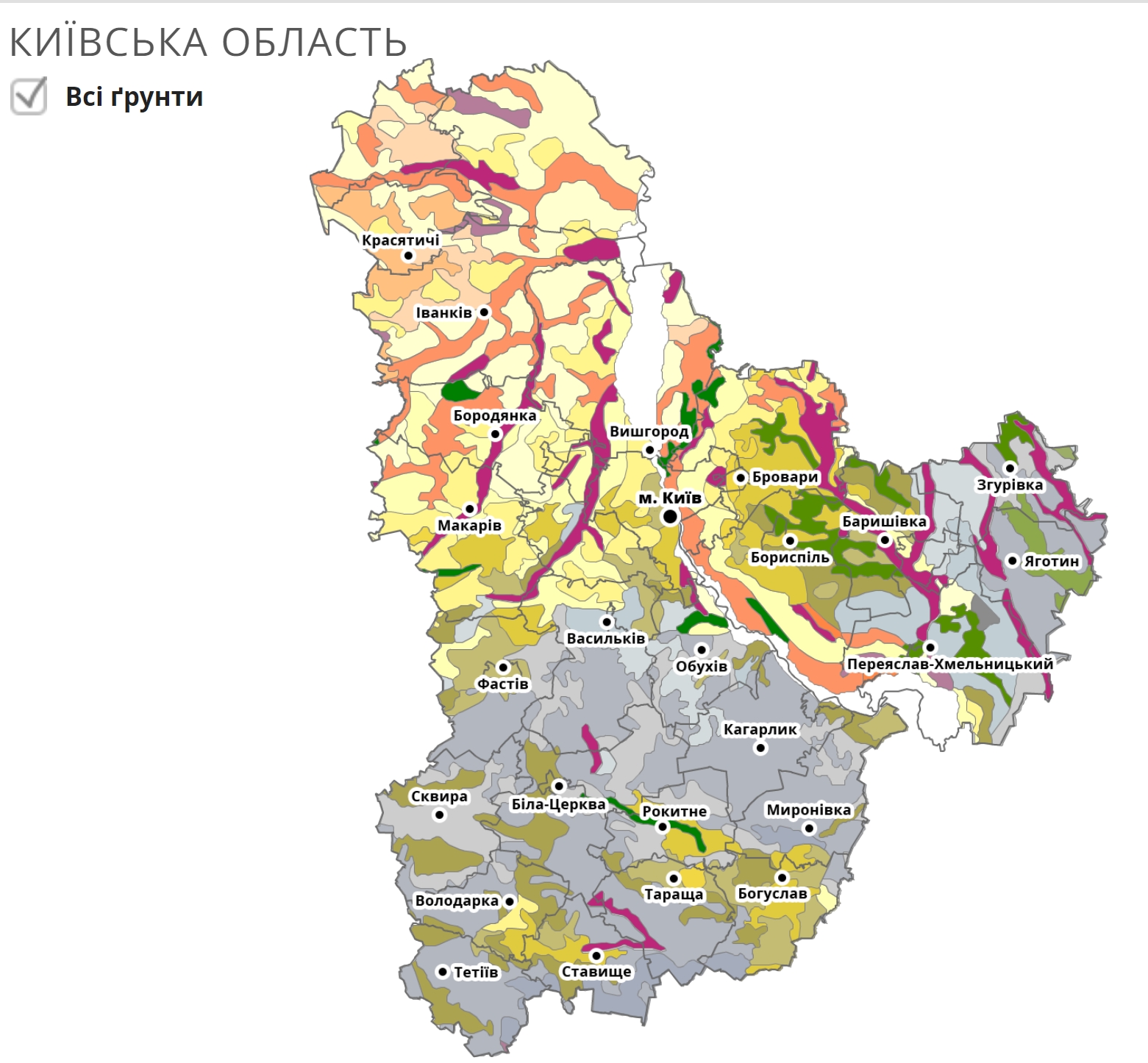 які ґрунти характерні для Київської області