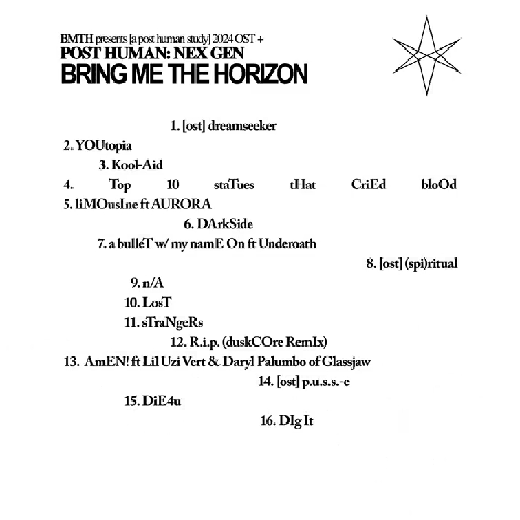 Bring Me The Horizon - POST HUMAN: NeX GEn Lyrics and Tracklist | Genius