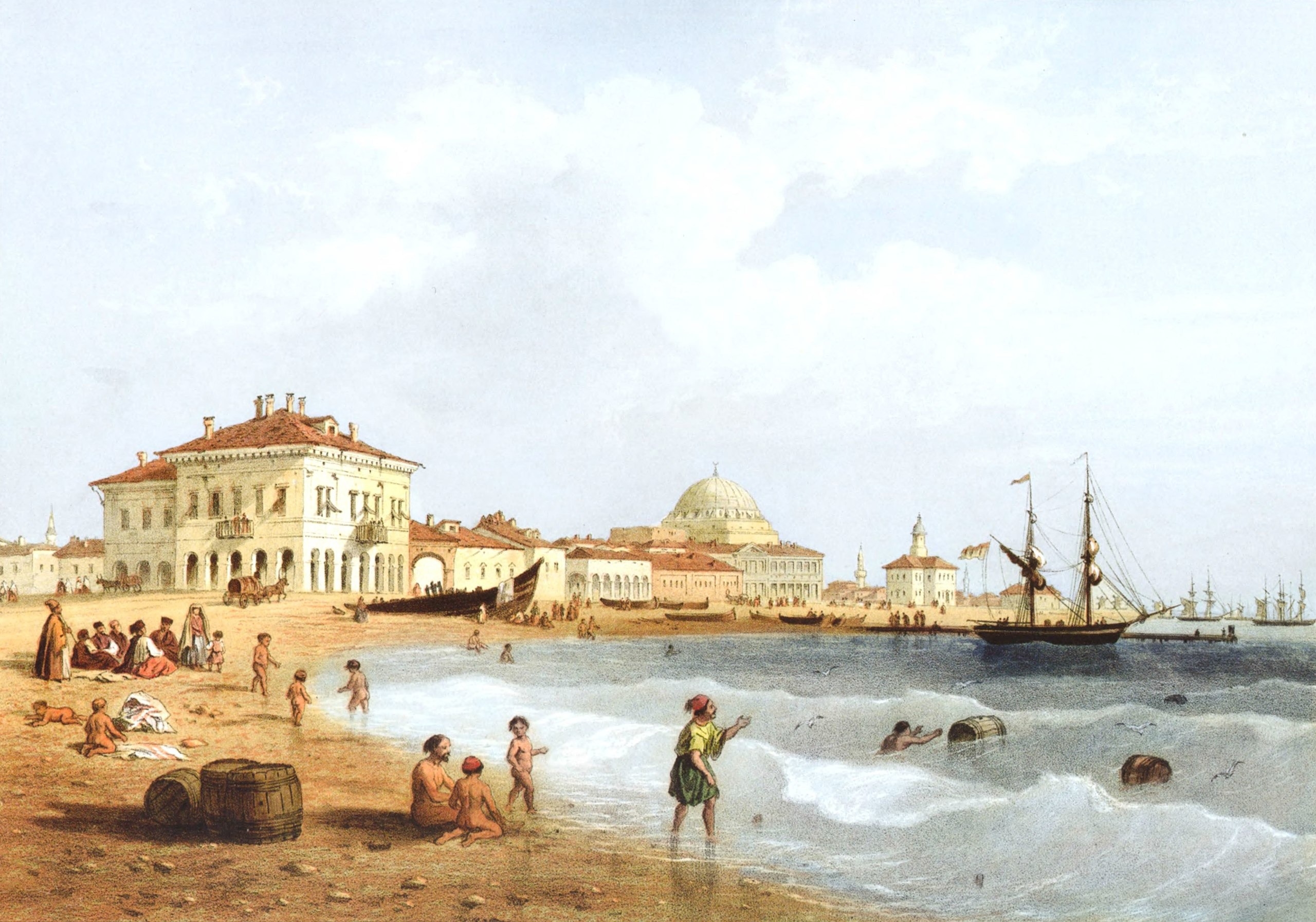 Кезлев (Євпаторія), Карло Боссолі, 1856 рік. У часи ханату - Ґьозлеве, найбільший порт країни.