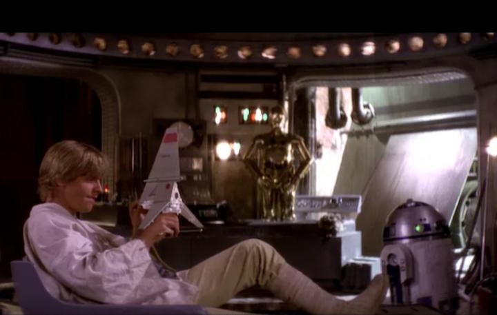 In A New Hope (1977) when Luke plays with his model of T-16 Skyhopper you  can see the actual Skyhopper through the door : r/MovieDetails