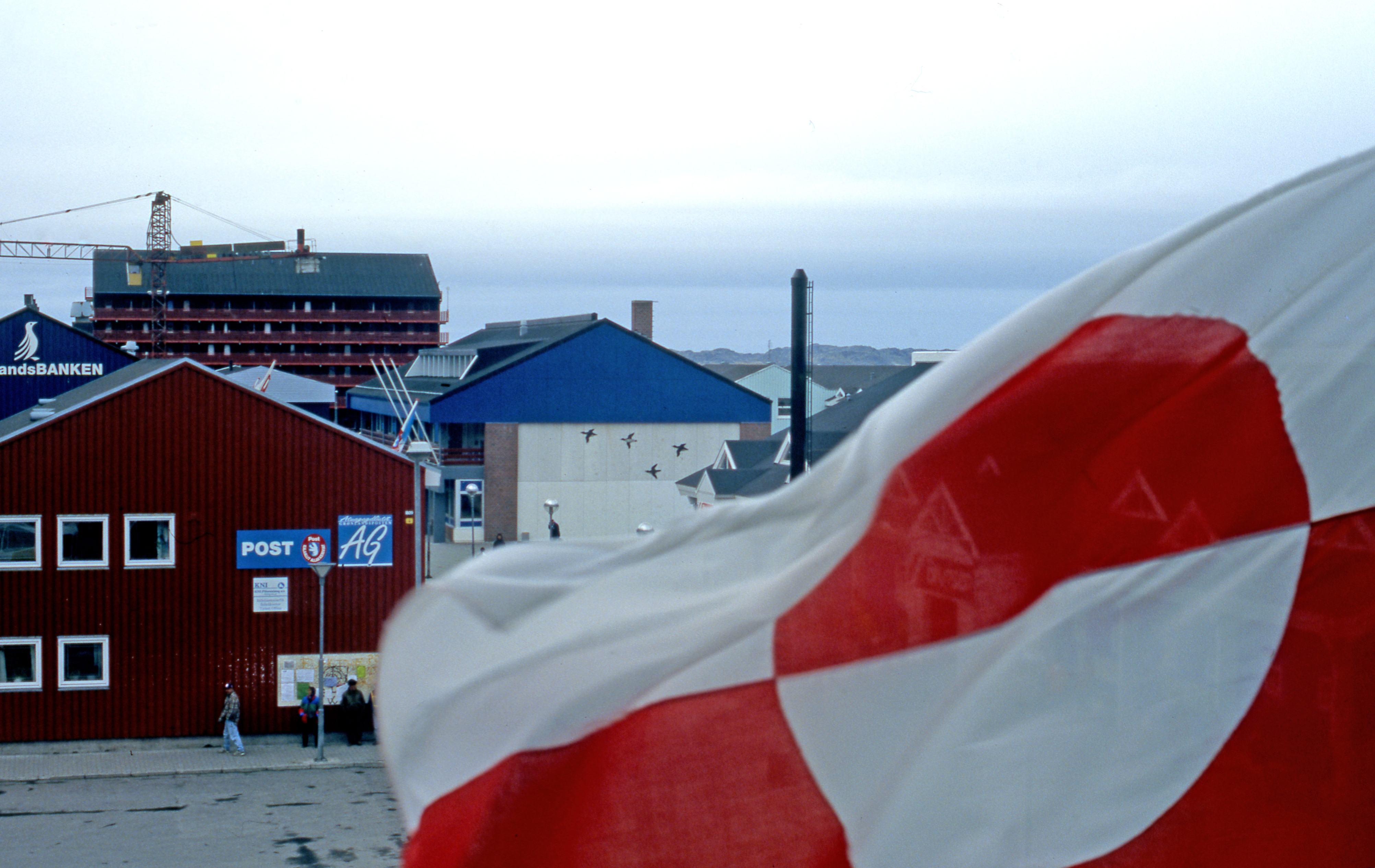 The Greenland flag in the capital Nuk, Greenland | GRID-Arendal