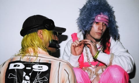 Bladee with drain gang member Ecco2K.