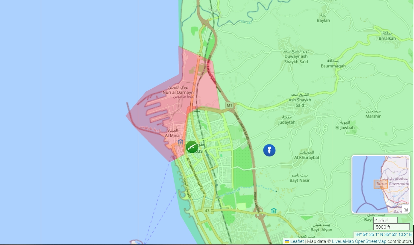 Військова база РФ в порту Тарсус залишається недоторканою  станом на 10 грудня