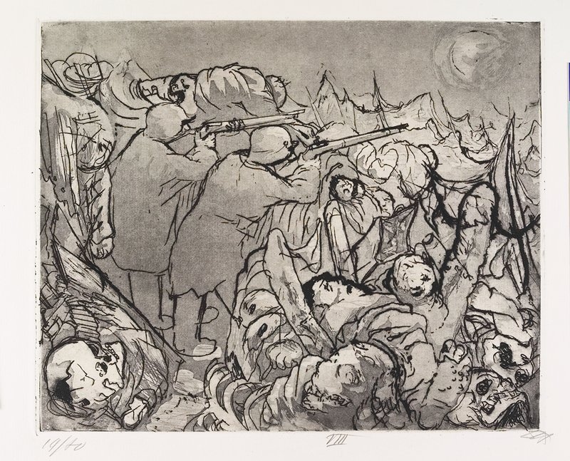 Otto Dix. Die Sappenposten haben nacht das Feuer zu unterhalten [Спостережний пункт має спостерігати під час бомбардування]