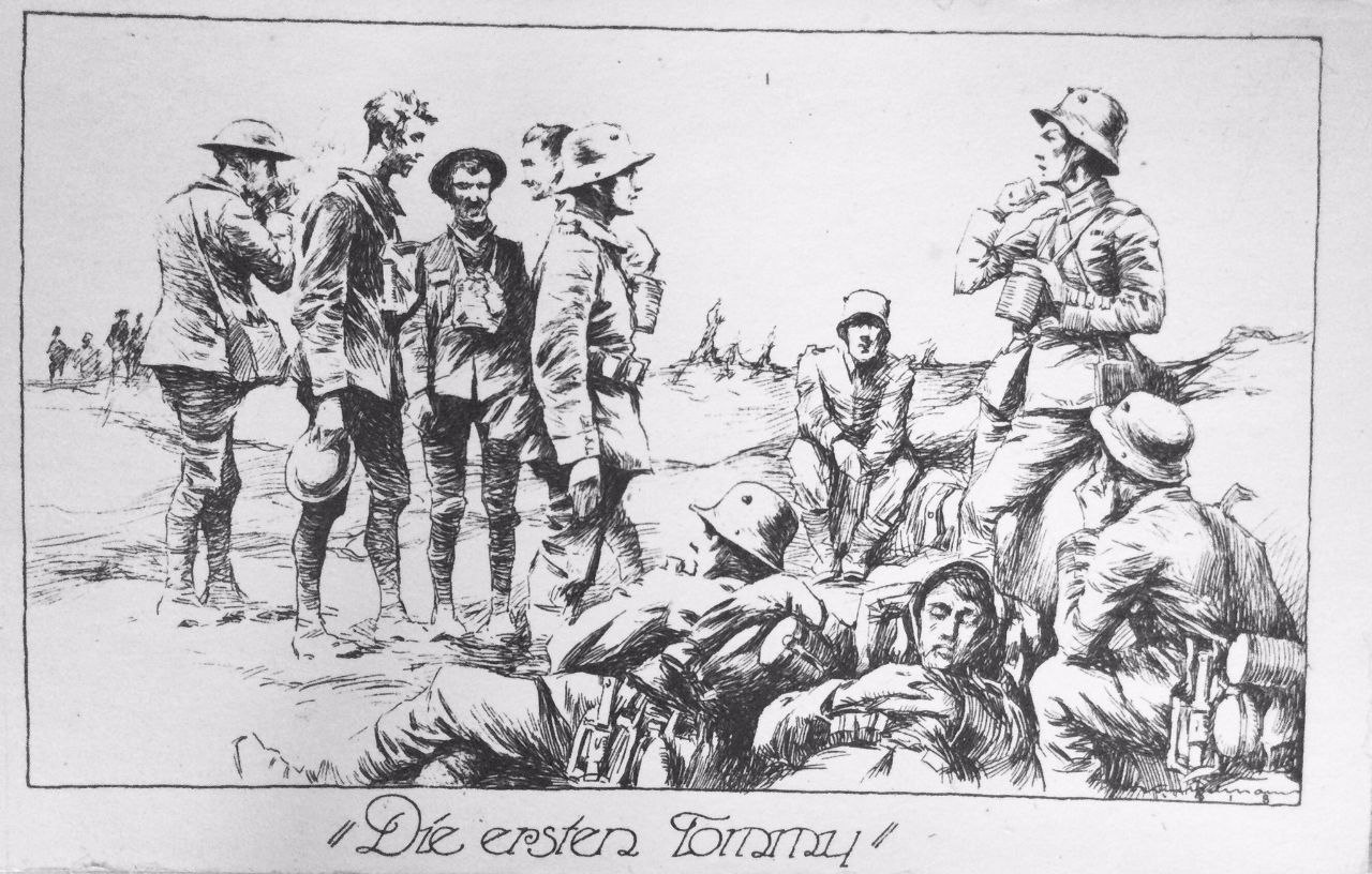 Британські полонені 27 травня 1918, робота полкового художника Konigin Elisabeth Garde Grenadier Regiment Nr 3