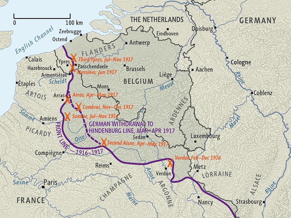 Лінія фронту в 1916-17