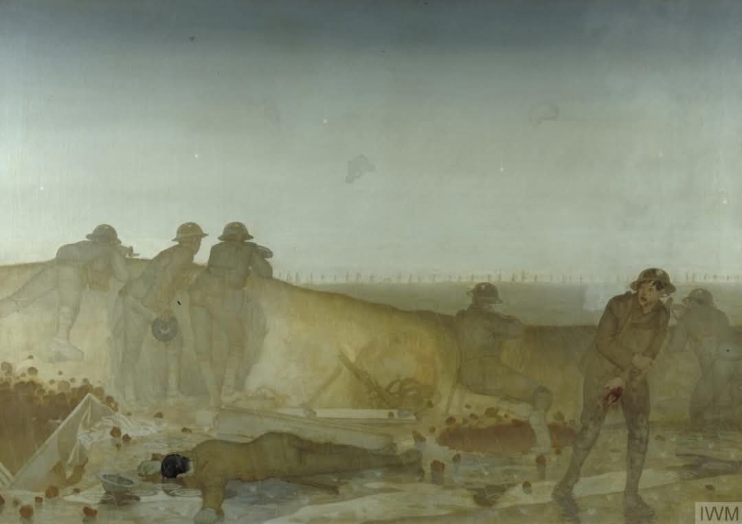 'A German Attack on a Wet Morning, April 1918', by Harold Sandys Williamson.