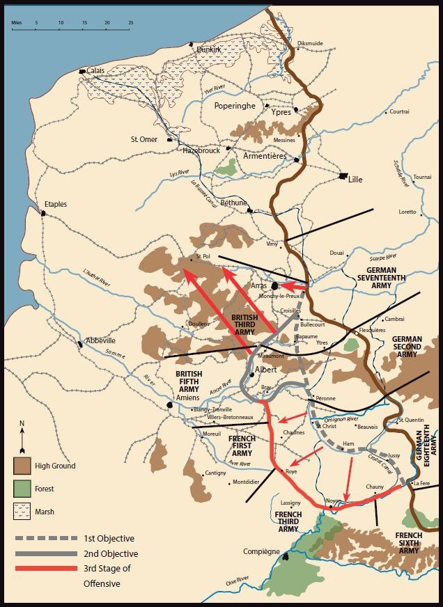 План операції “Міхаель”. Карта з книги David T. Zabecki “The German 1918 Offensives”