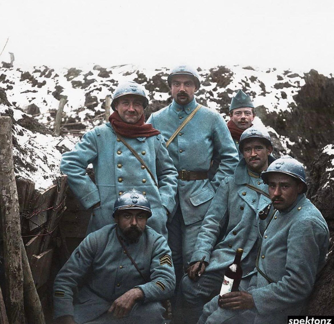 Французькі солдати на позиції під Vauquois в Аргоннах, грудень 1917.