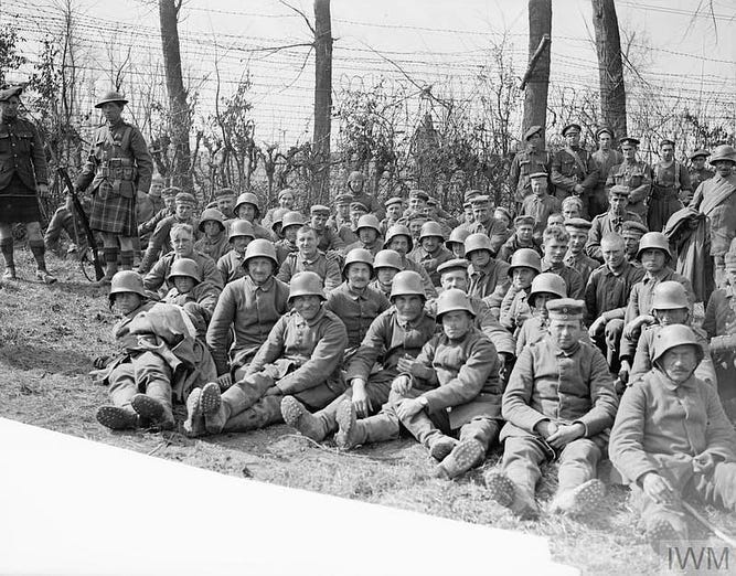 Німецькі полонені, захоплені Третьою армією, 23 березня 1918
