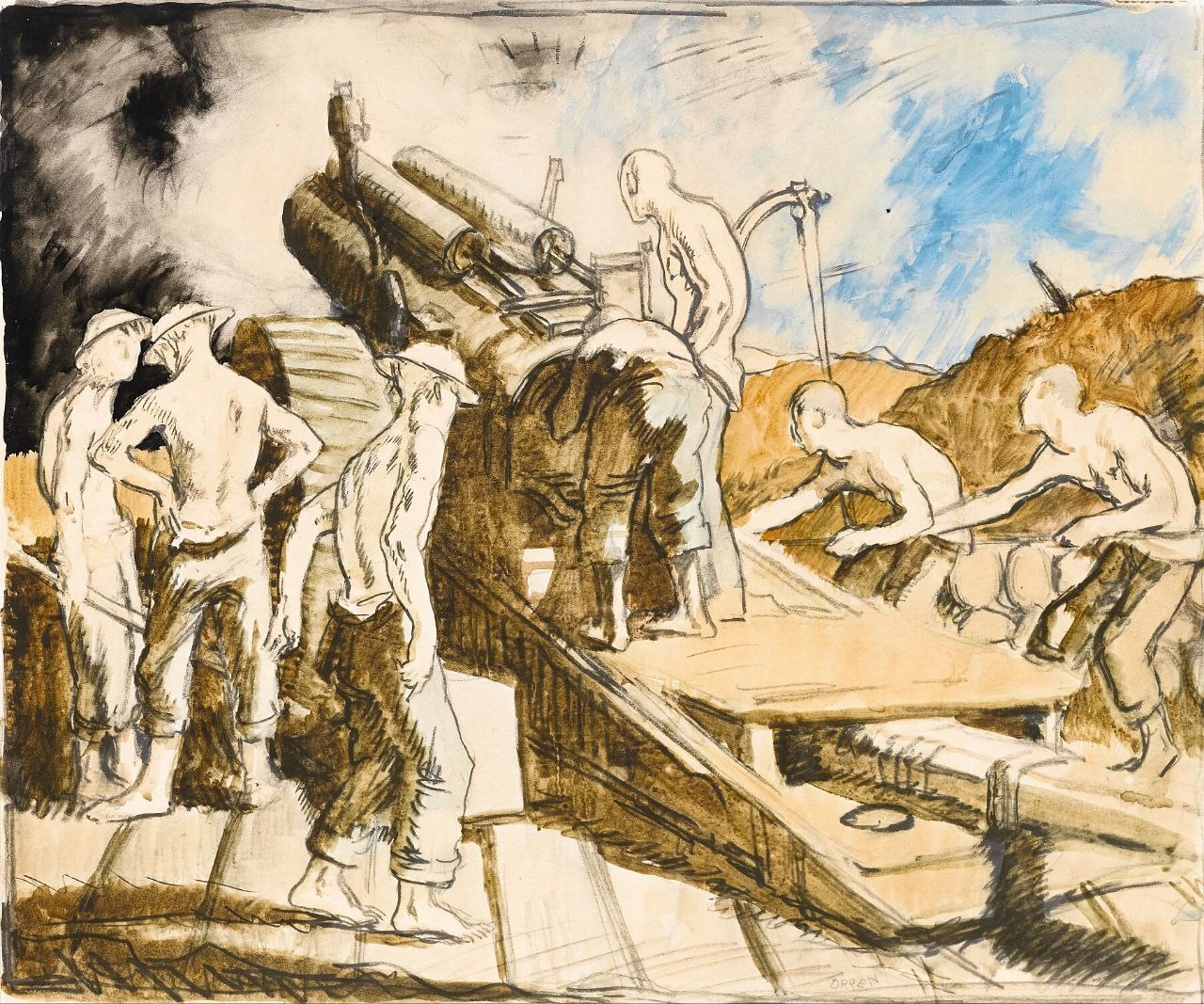 The Howitzer in Action (1917)