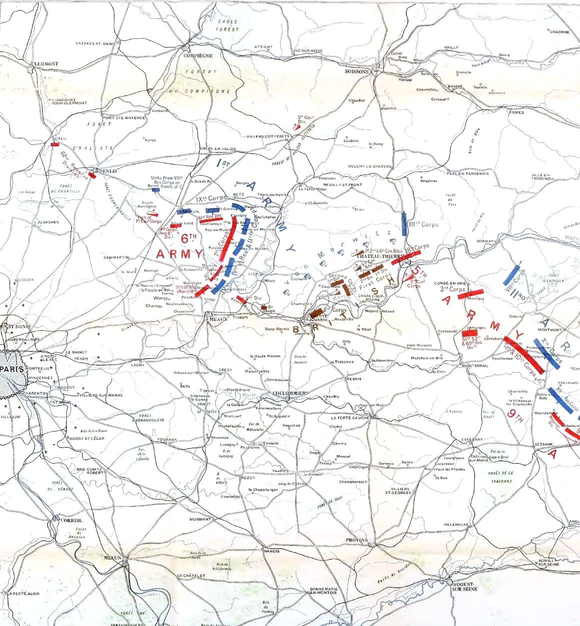 Розрив між 1 і 2 німецькими арміями, який став фатальним.
