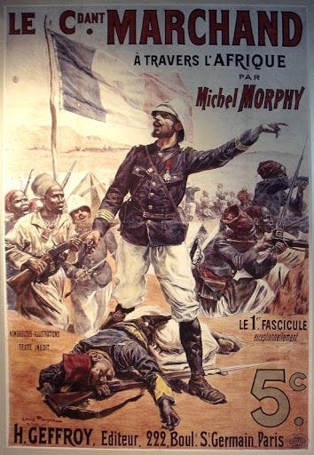 Арт, присвячений походу полковника Маршана в Фашоде 1898 року, який ледве не спровокував війну з Англією.