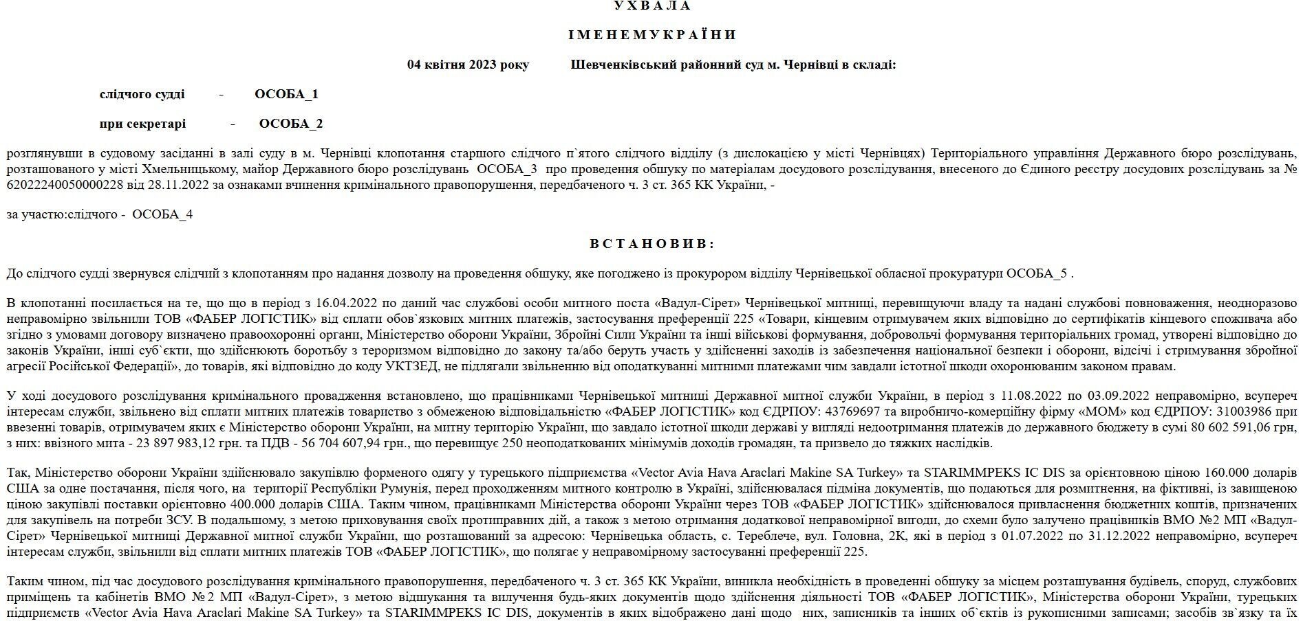 Ухвала суду