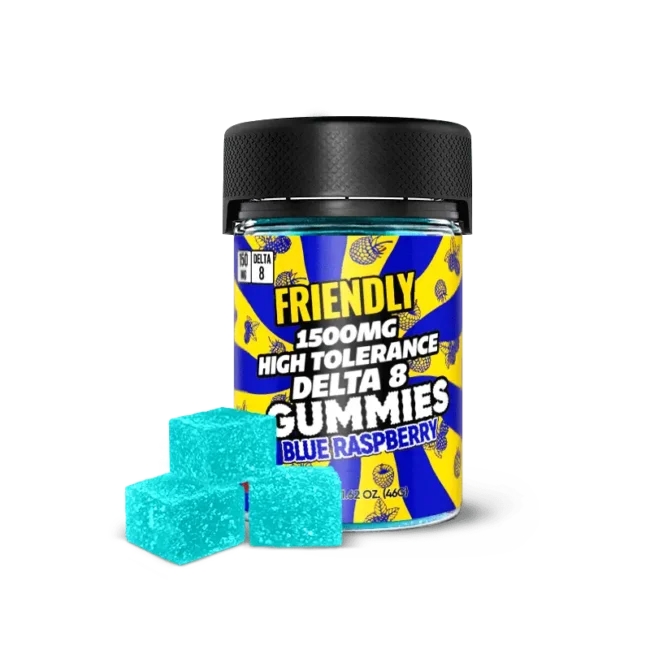Delta 8 Gummy Blue Raspberry - Friendly Hemp