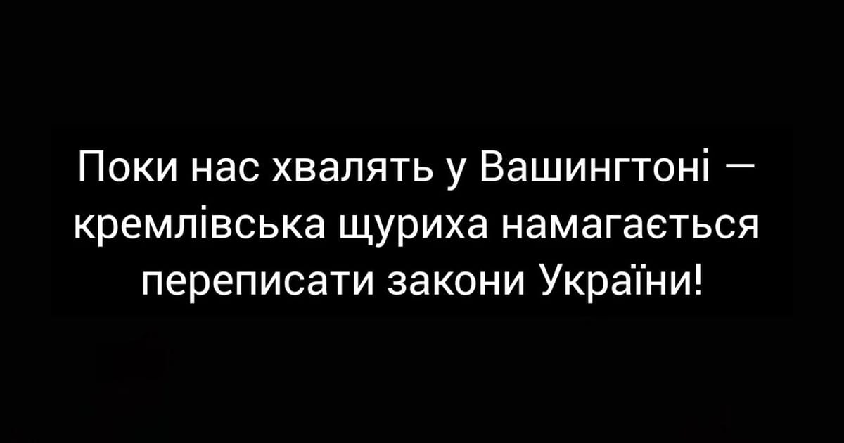 Поки нас хвалять у Вашингтоні — кремлівська щуриха намагається переписати закони України! - Алла Правич на we.ua