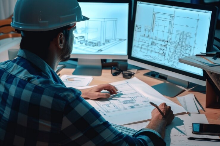 Portrait of male engineer working in the field for engineers day celebration
