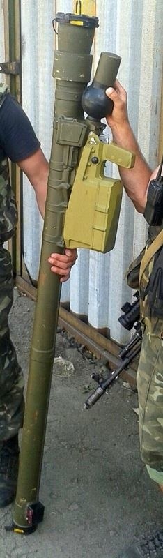 ПЗРК «Гром Е2» із пусковим модулем російського виробництва, захоплений українським спецпризначенням 18 травня 2014 року в Краматорську.