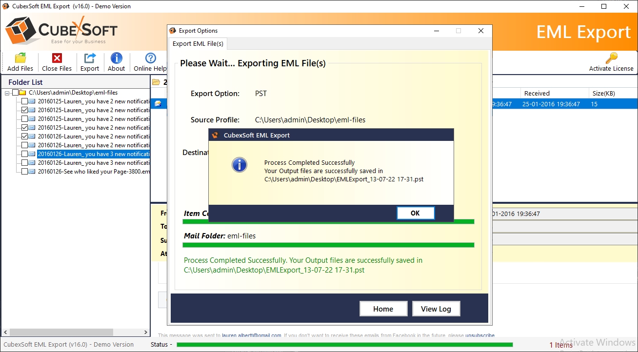 click export