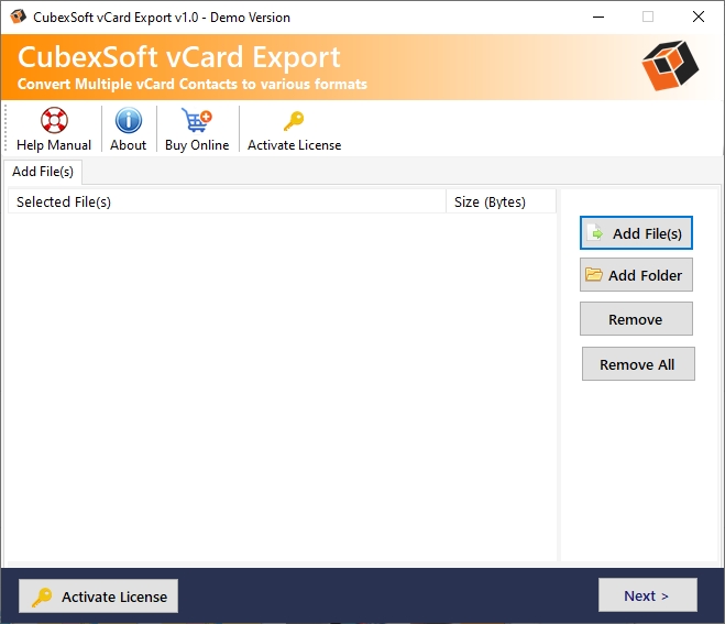 launch vCard Export