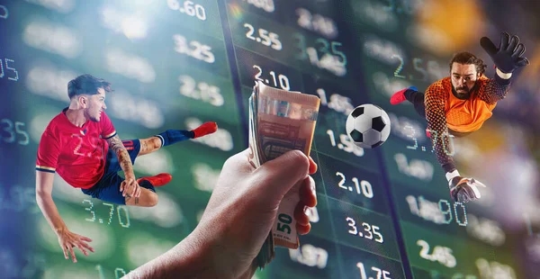 Online bet and analytics and statistics for soccer game — Stock Photo, Image