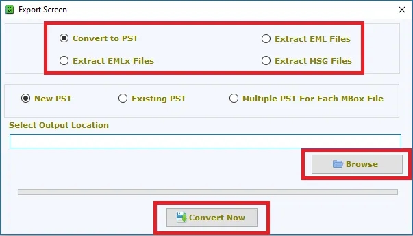 choose desired location mbox file