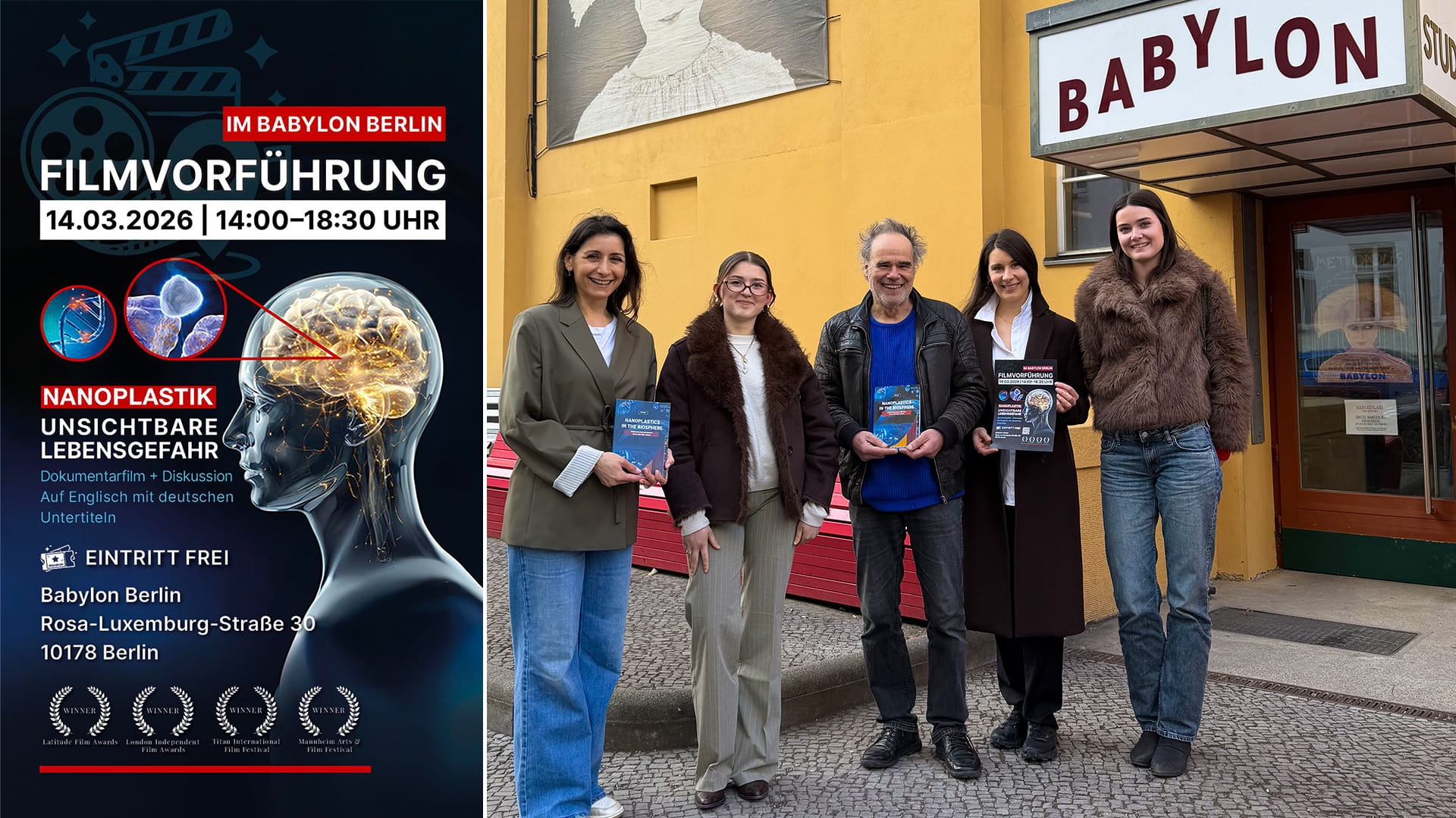 Представники Міжнародного громадського руху АЛЛАТРА провели в Берліні показ науково-документального фільму «Нанопластик. Загроза життю»