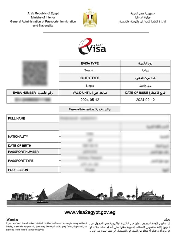 Egypt visa for Indians