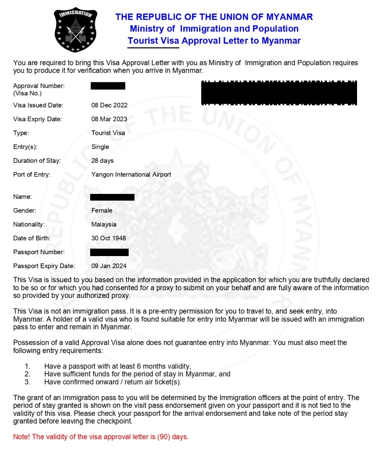 Myanmar_Tourist_Visa_Sample_page