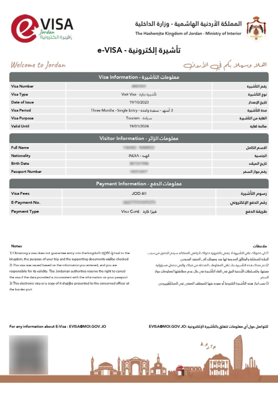 Jordan Visa for Indians: Fees, Requirements, and Process