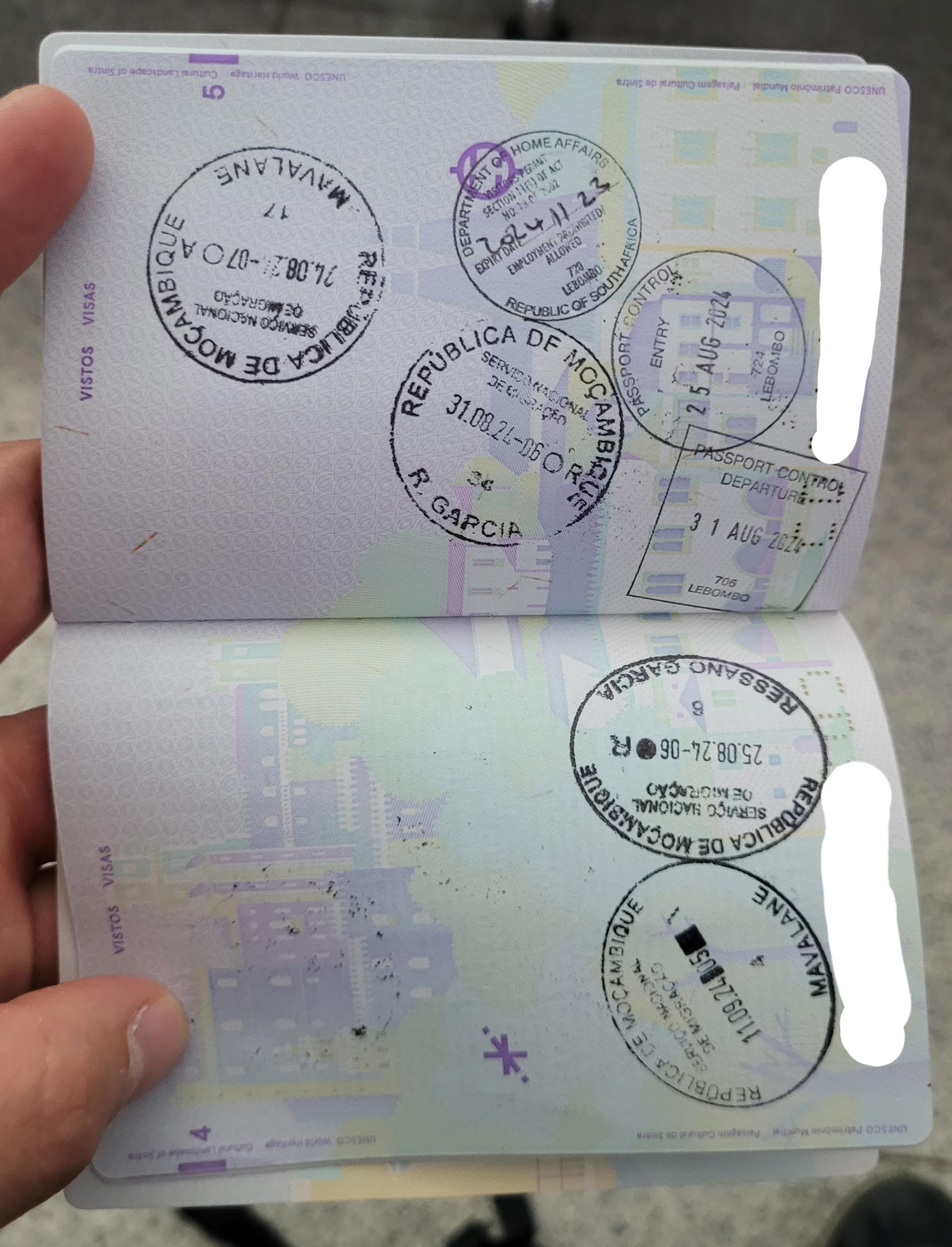 Visa free Travel to Mozambique and South Africa : r/PassportPorn