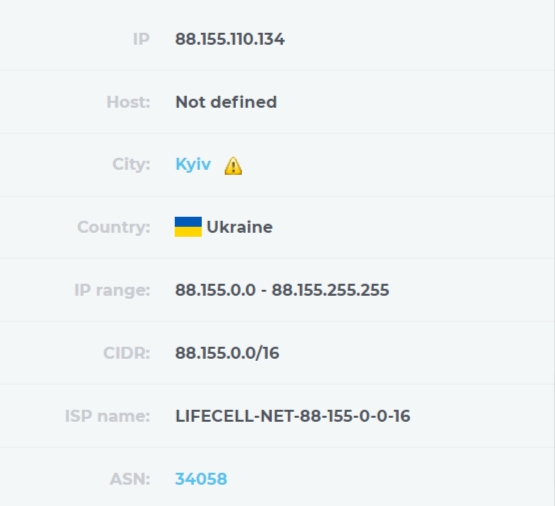 Information about an IP address or a domain