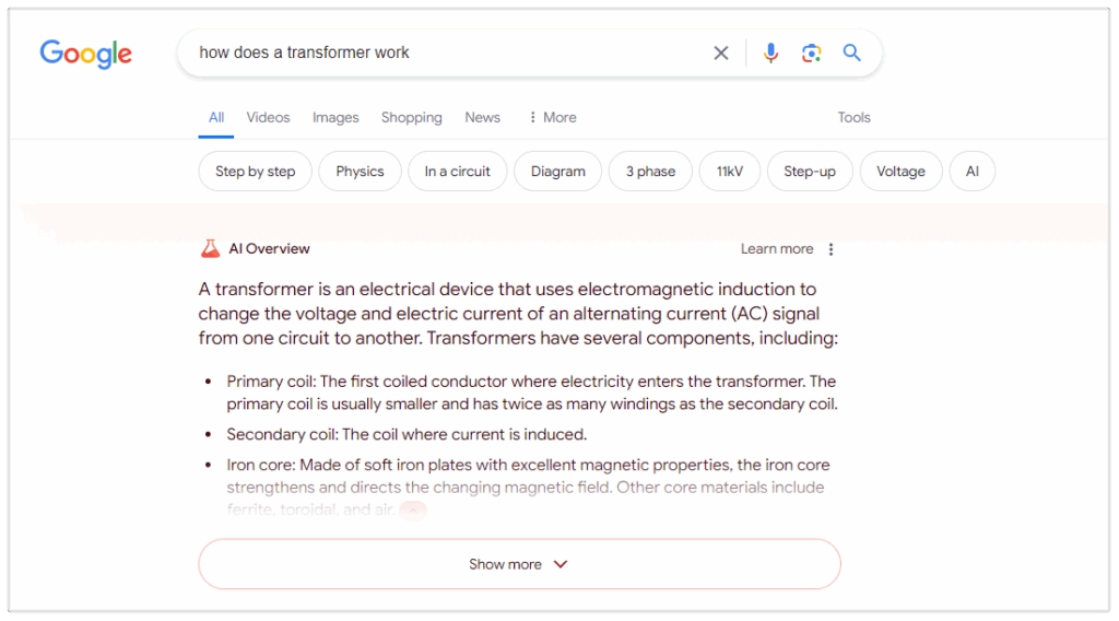 google ai overview example