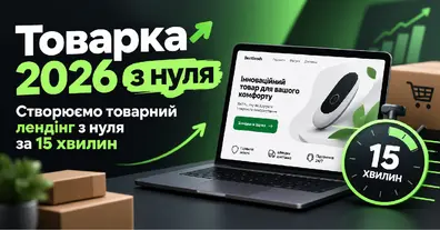 Товарка 2026 з нуля. Створюємо товарний лендінг з нуля за 15 хвилин - на we.ua